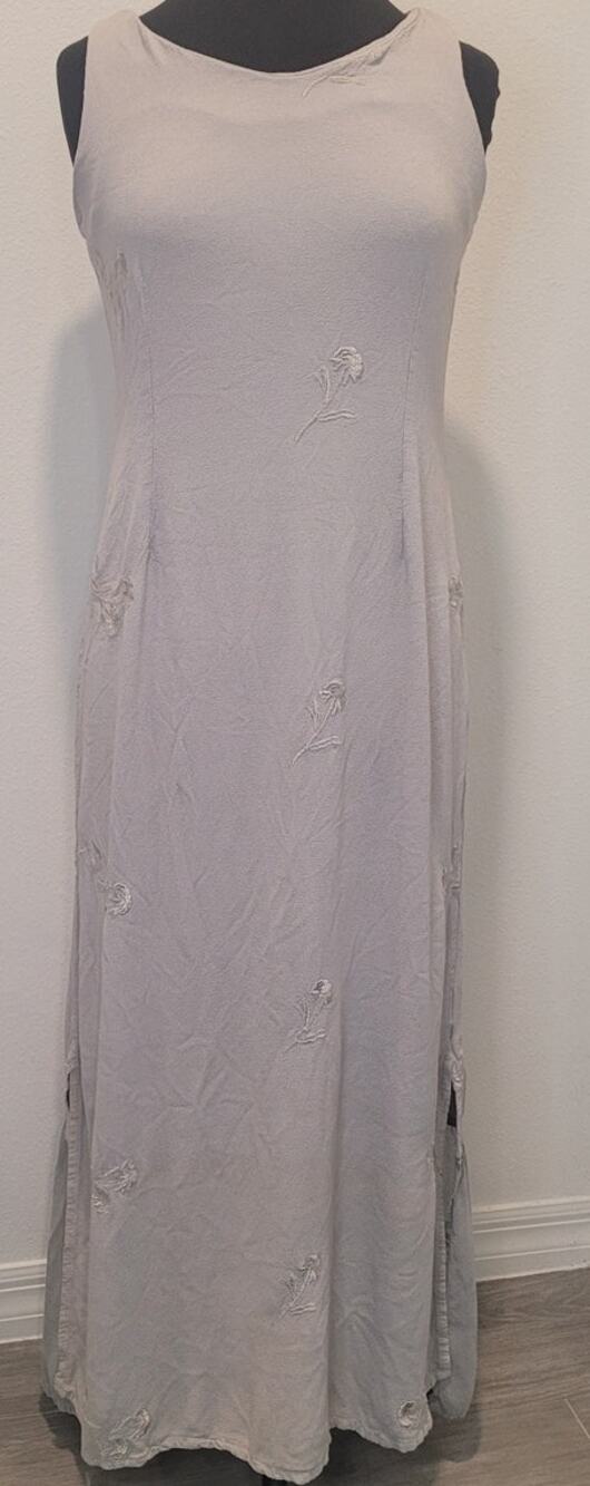 VTG Johnny Was Embroidered Maxi Dress M Boho Cottagecore